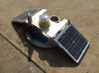 Solar panel mount water quality buoy